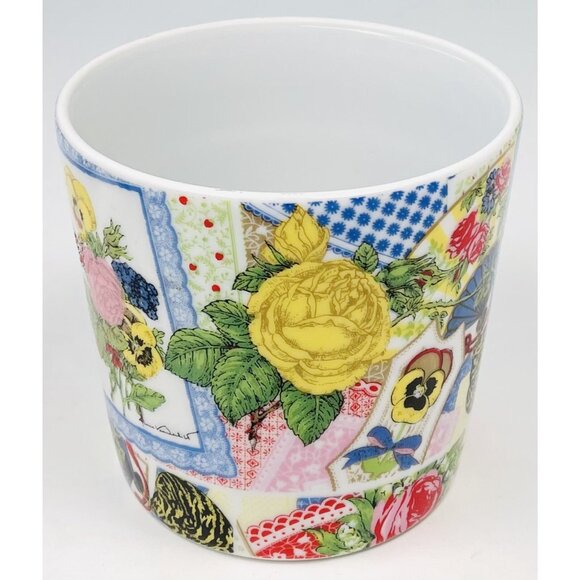 VTG Gloria Vanderbilt for Mann 4.5" Ceramic Porcelain My Collage PLANTER Pot EUC - Picture 2 of 5